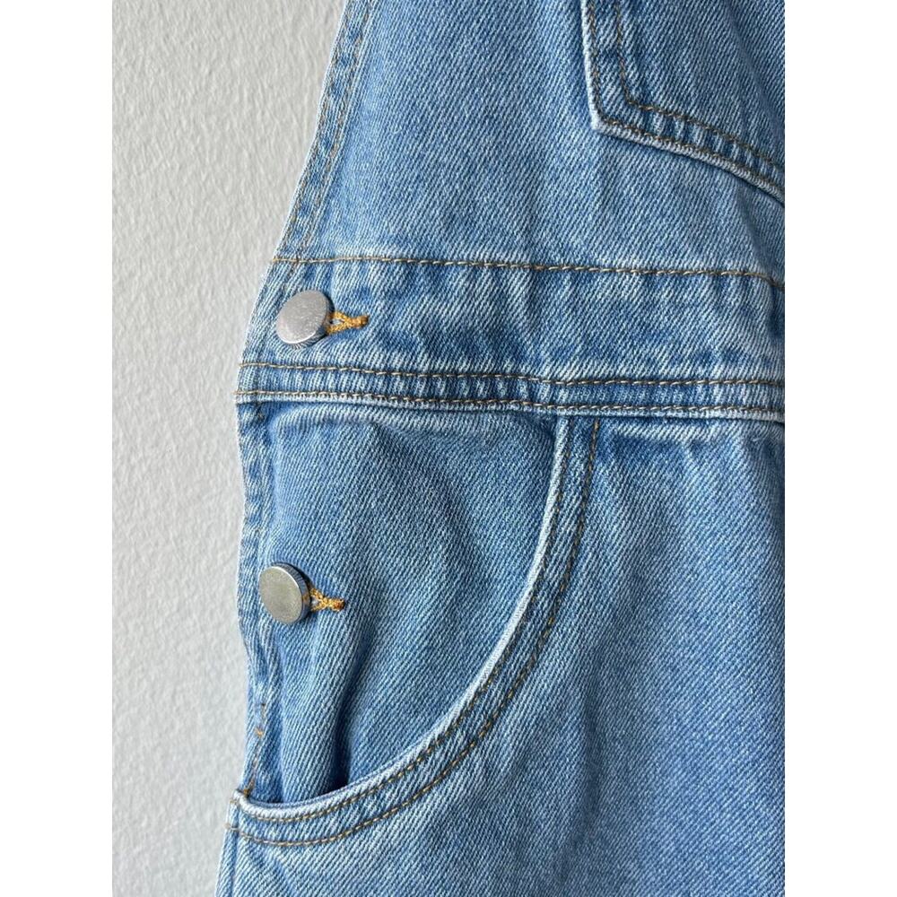WeWoreWhat S Light Wash Denim Overalls Straight Leg Cotton Bib Jumpsuit - Picture 4 of 12